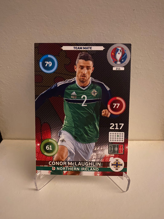 Fodbold kort Panini Adrenalyn XL UEFA EURO 2016 - Nordirland Conor Mclaughlin - Pokedexet