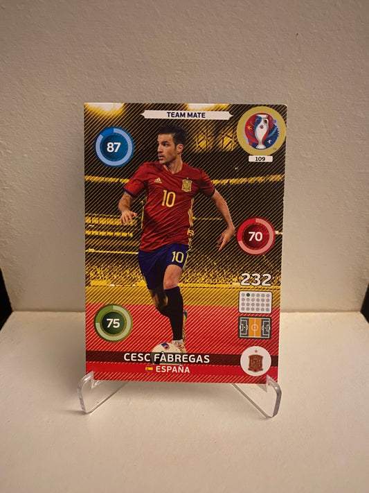 Fodbold kort Panini Adrenalyn XL UEFA EURO 2016 - Spanien Cesc Fabregas - Pokedexet