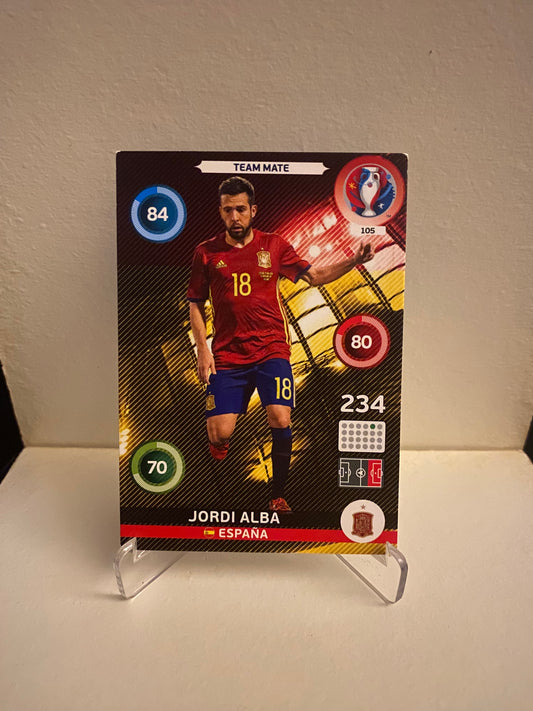 Fodbold kort Panini Adrenalyn XL UEFA EURO 2016 - Spanien Jordi Alba - Pokedexet