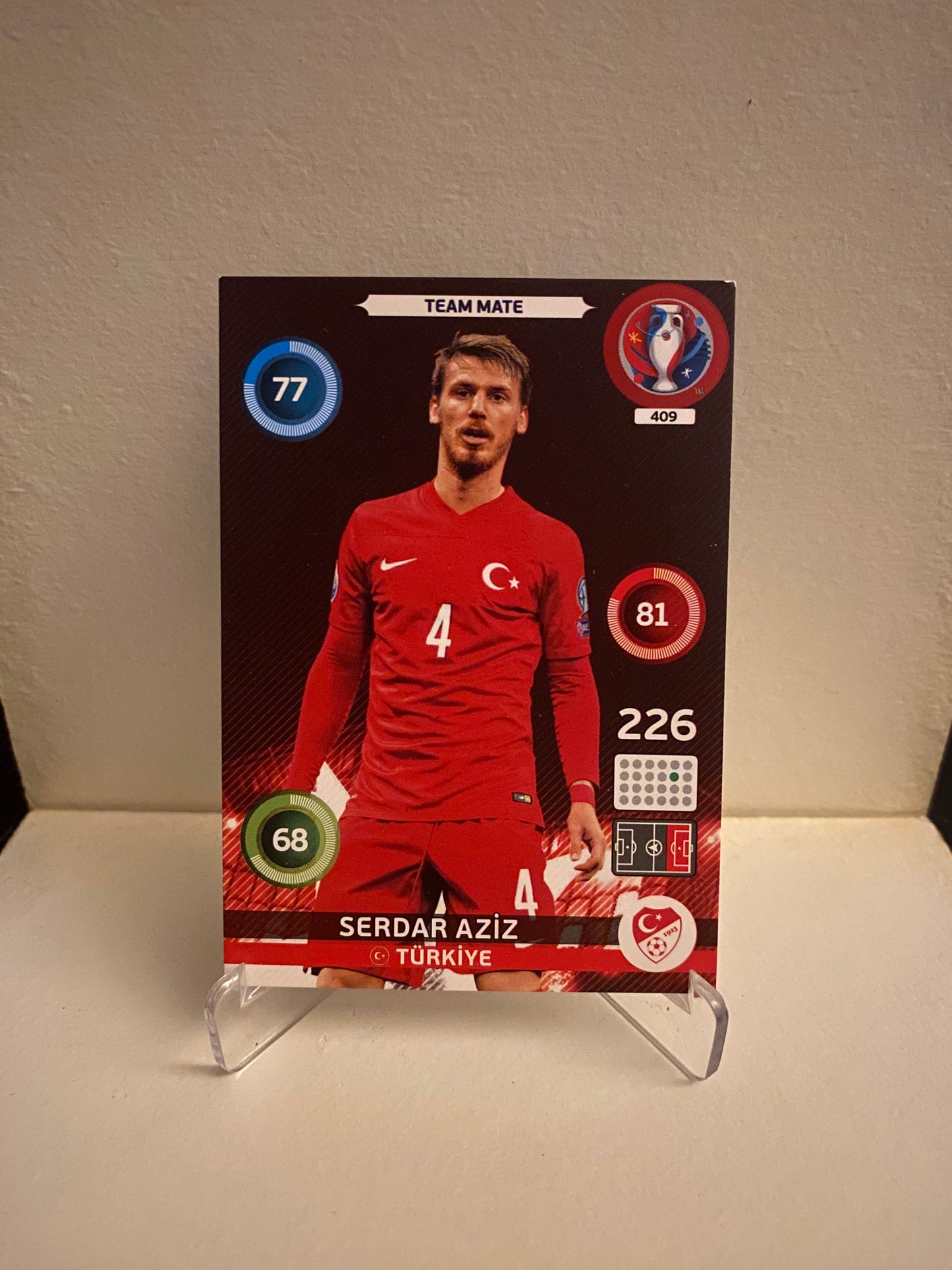 Fodbold kort Panini Adrenalyn XL UEFA EURO 2016 - Tyrkiet Serdar Aziz - Pokedexet