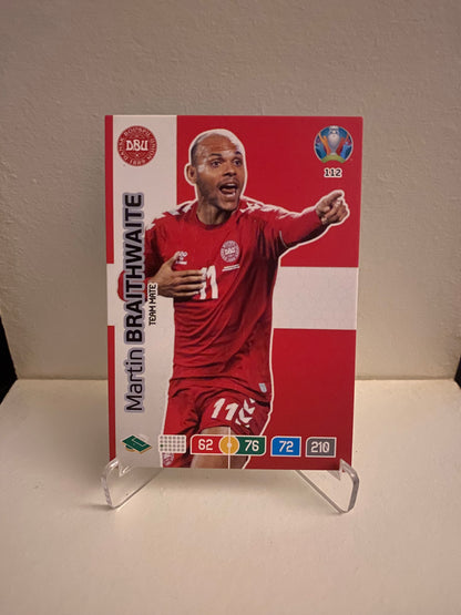 Fodbold kort Panini Adrenalyn XL UEFA EURO 2020 - Danmark Martin Braithwaite - Pokedexet