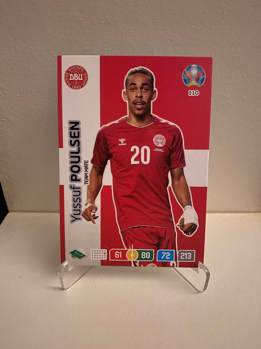 Fodbold kort Panini Adrenalyn XL UEFA EURO 2020 - Danmark Yussuf Poulsen - Pokedexet