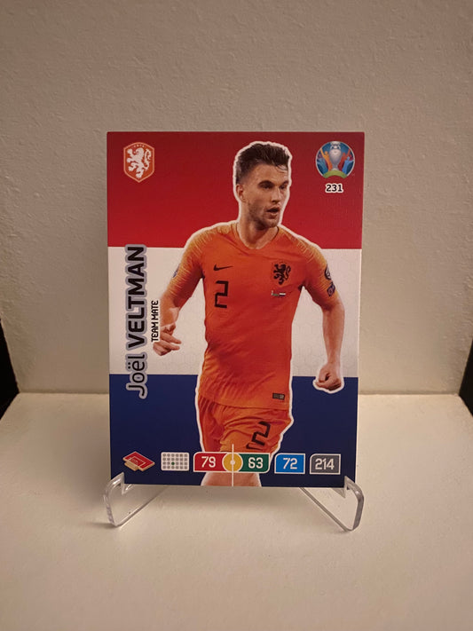 Fodbold kort Panini Adrenalyn XL UEFA EURO 2020 - Holland Joel Veltman - Pokedexet