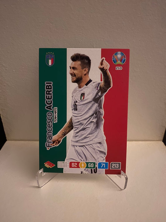 Fodbold kort Panini Adrenalyn XL UEFA EURO 2020 - Italien Francesco Acerbi - Pokedexet