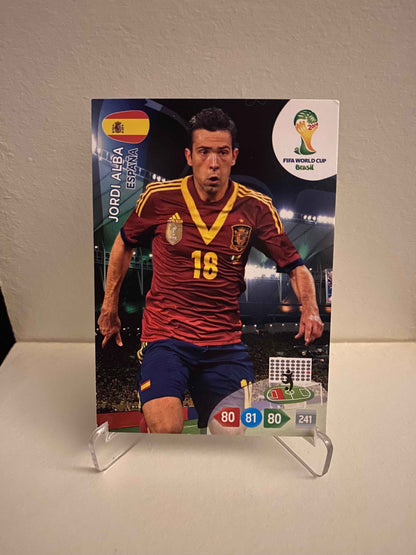 Fodbold kort Panini Adrenalyn XL World Cup 2014 - Spanien Jordi Alba - Pokedexet