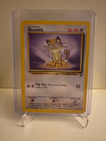 Pokemon kort Base Set 2 - Meowth (80/130) - Pokedexet