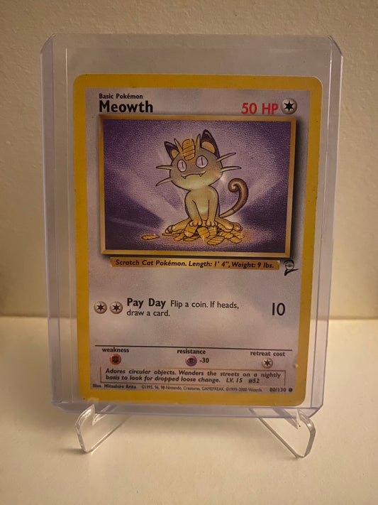 Pokemon Base Set 2 Meowth (80/130)