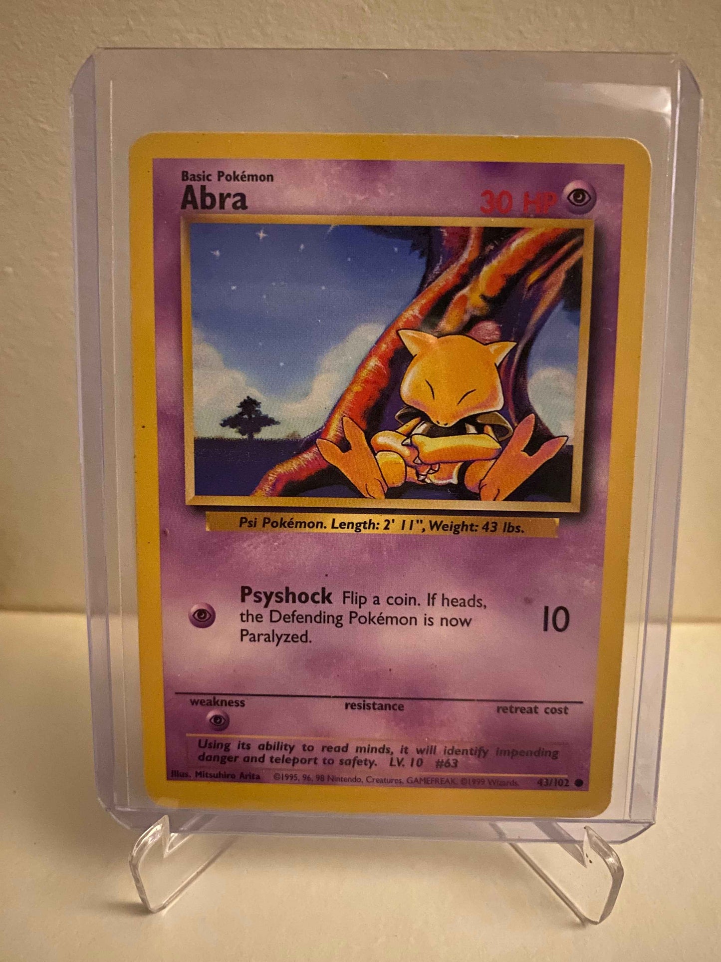 Pokemon kort Base Set - Abra (43/102) - Pokedexet