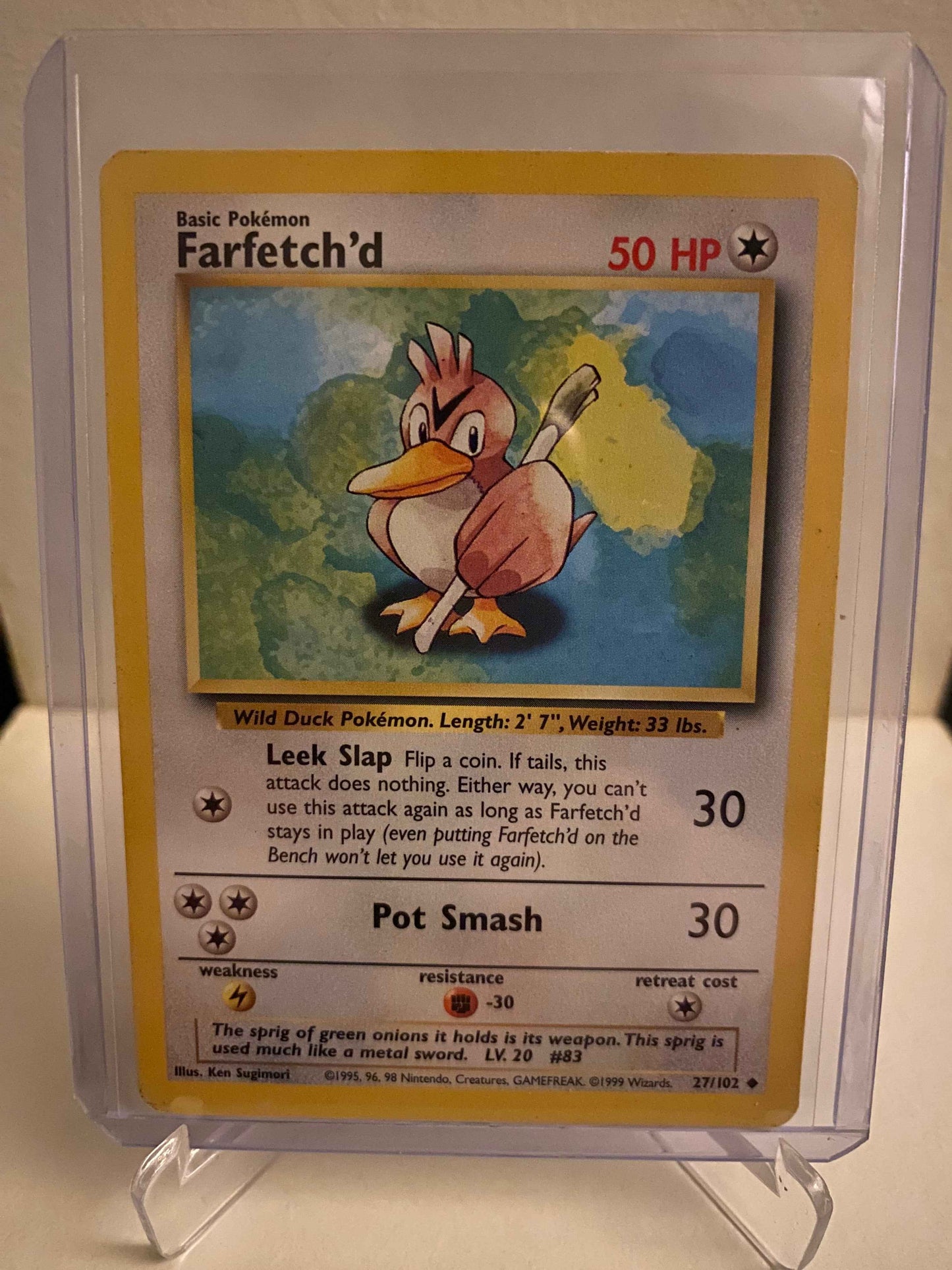 Pokemon kort Base Set - Farfetch´d (27/102) - Pokedexet