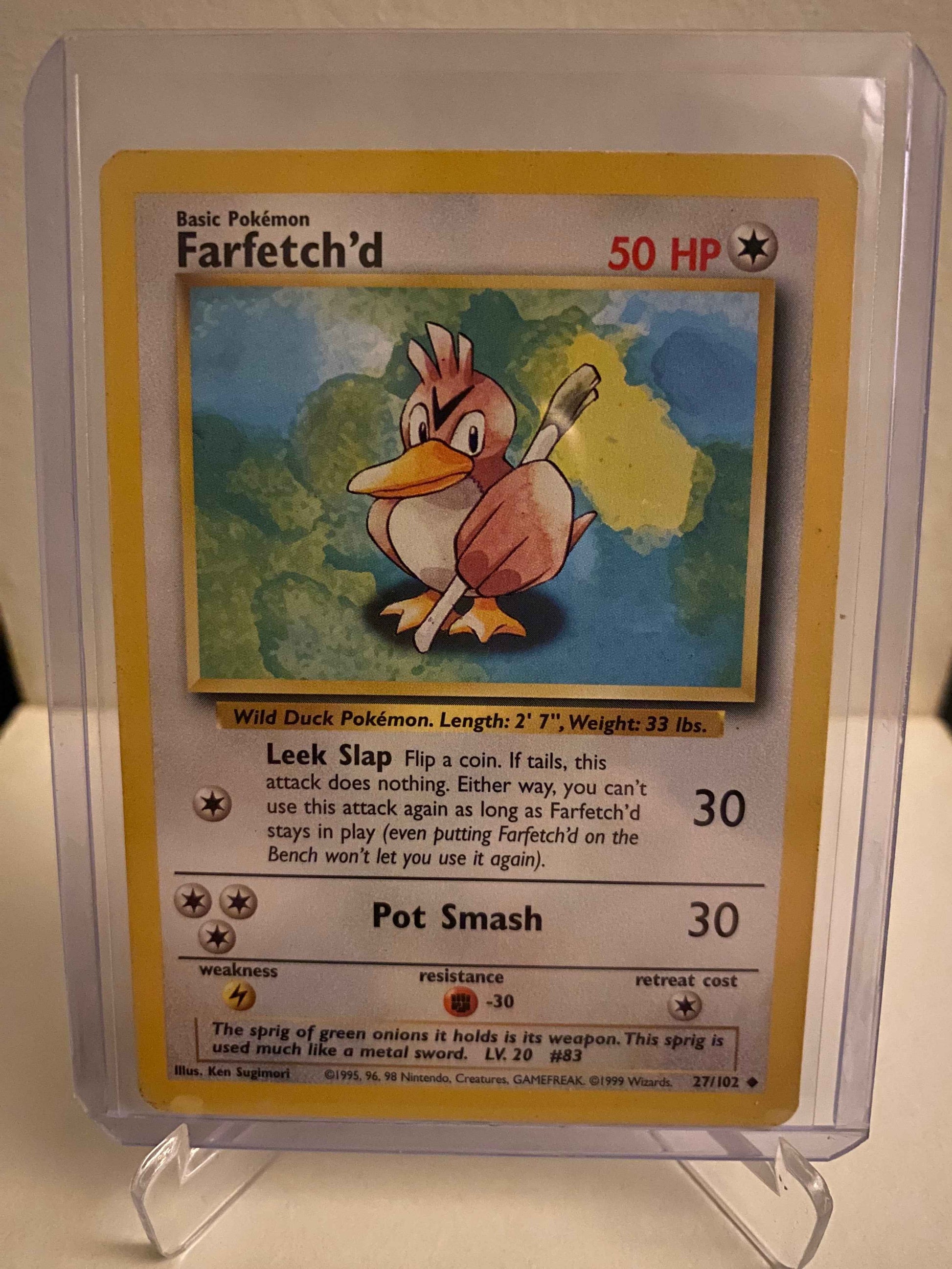 Pokemon kort Base Set - Farfetch´d (27/102) - Pokedexet