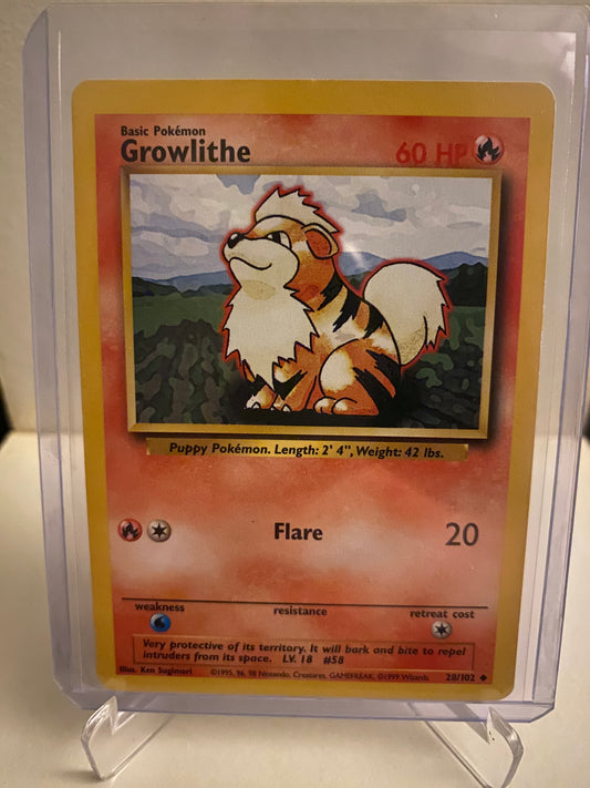 Pokemon Base Set Growlithe (28/102)