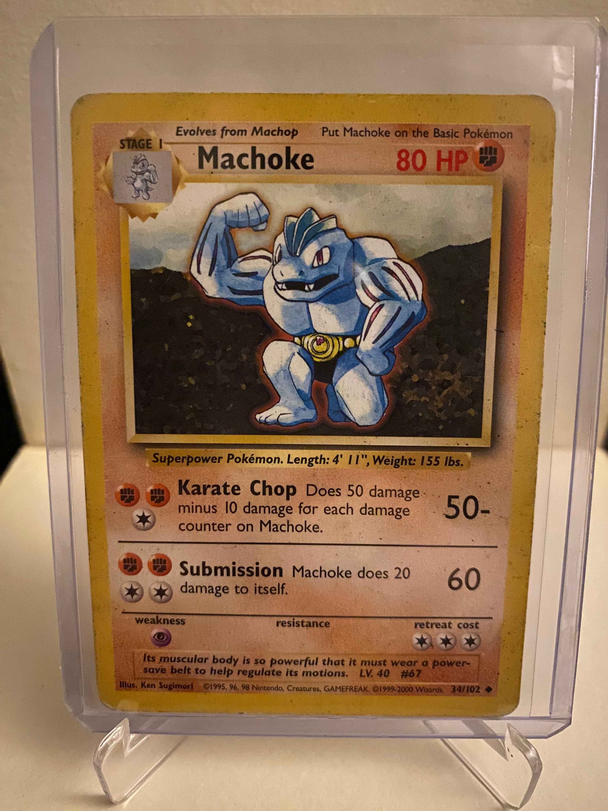 Pokemon kort Base Set - Machoke (34/102) - Pokedexet