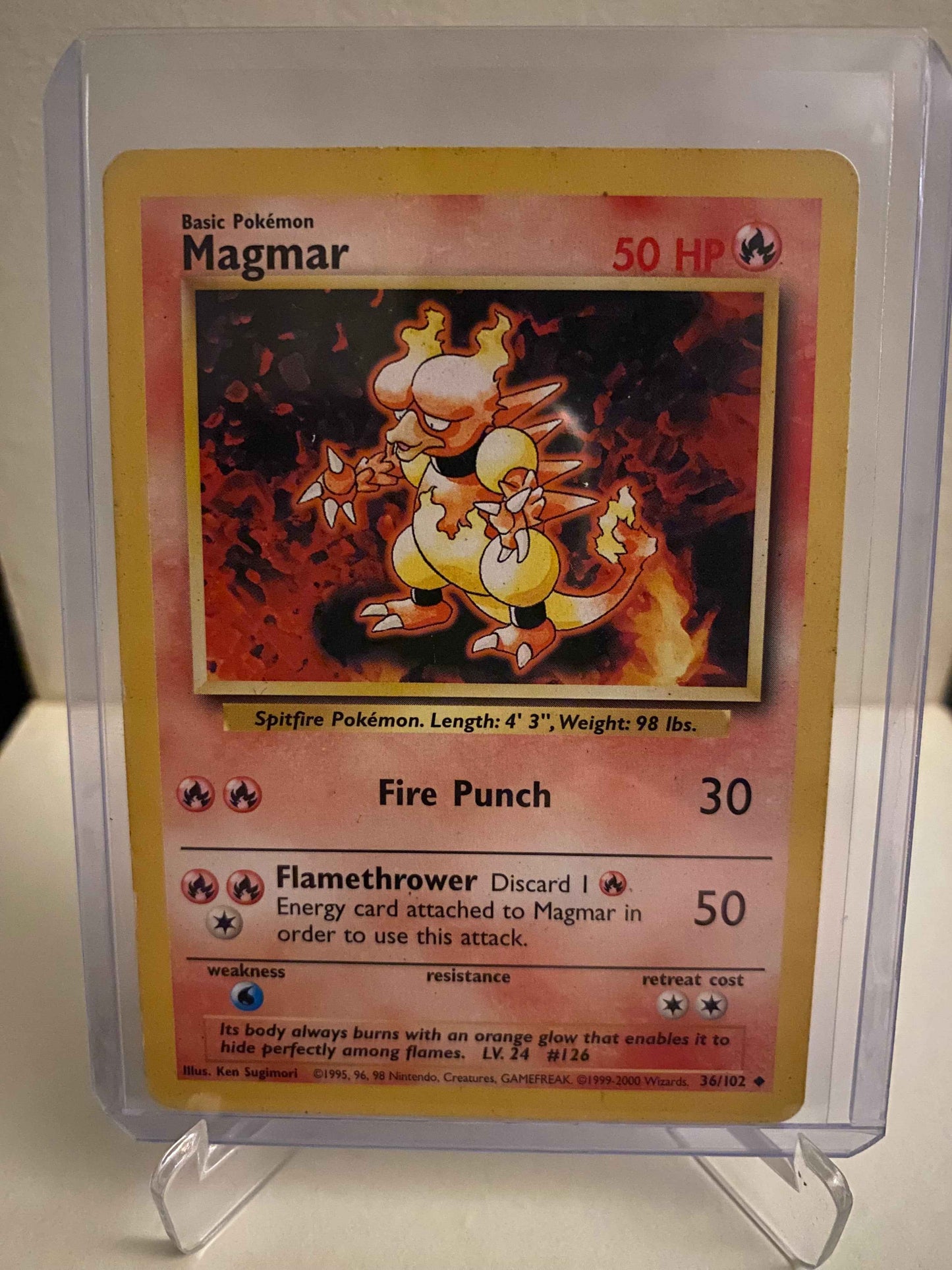 Pokemon kort Base Set - Magmar (36/102) - Pokedexet