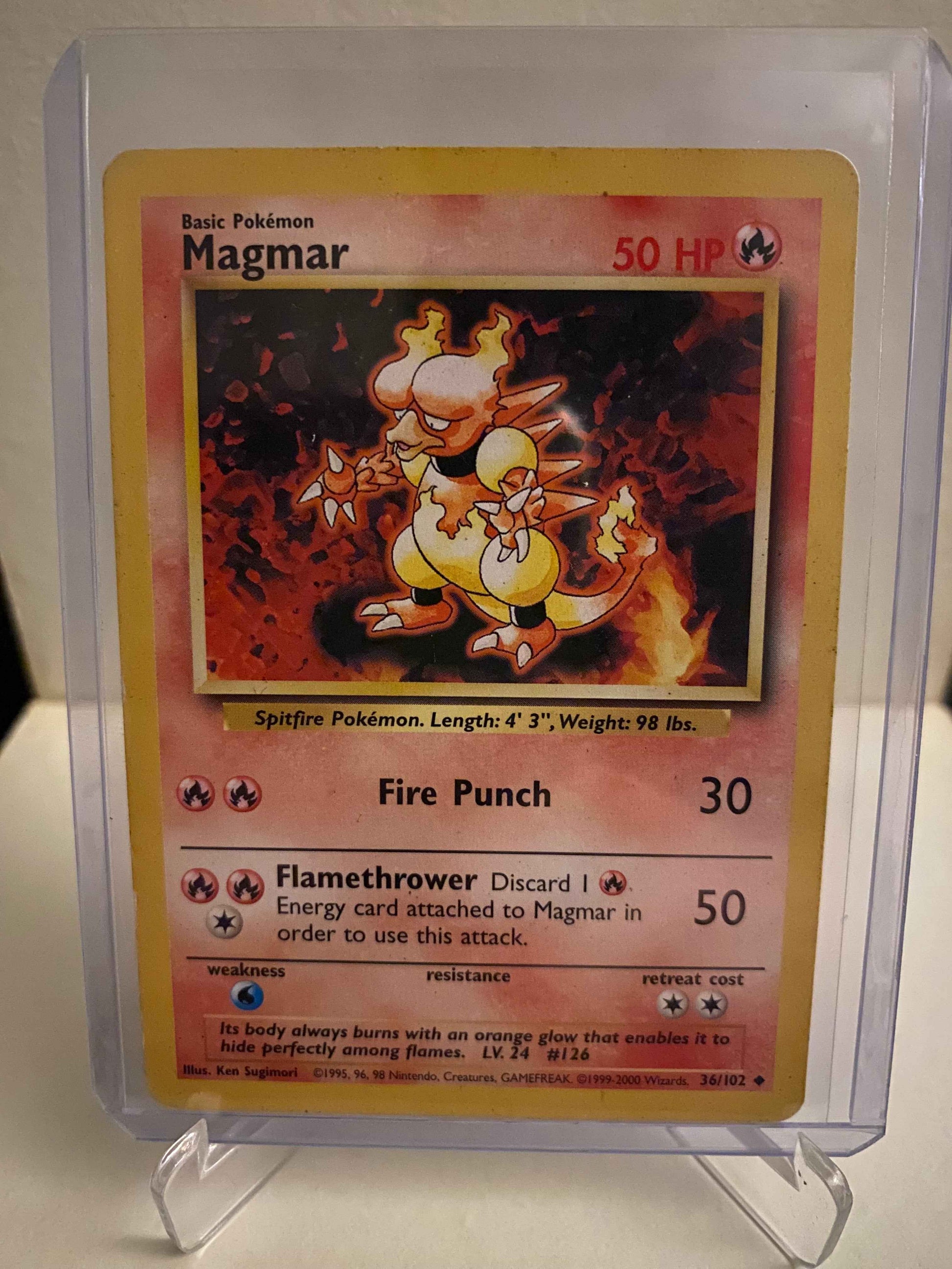 Pokemon kort Base Set - Magmar (36/102) - Pokedexet