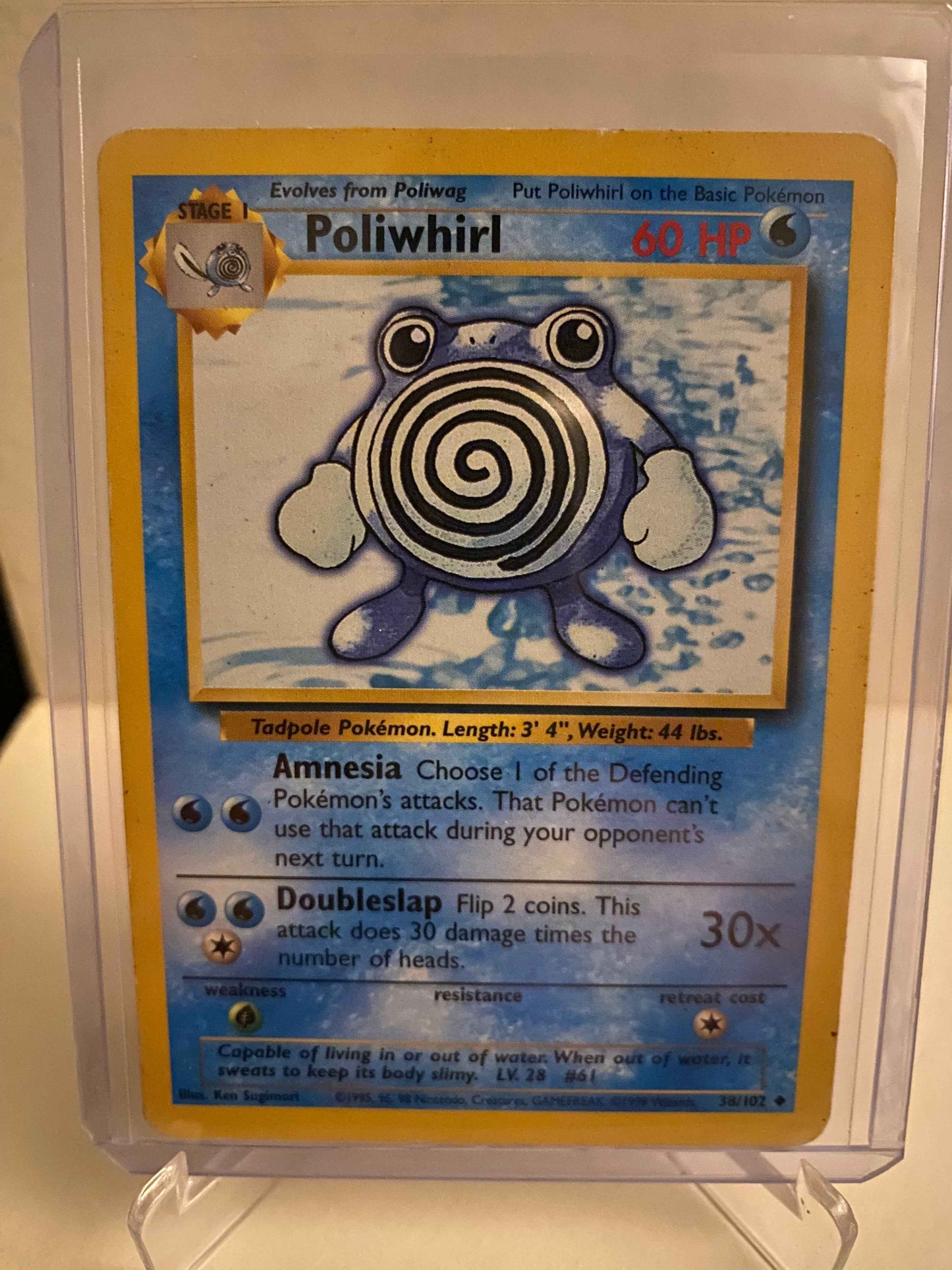 Pokemon kort Base Set - Poliwhirl (38/102) - Pokedexet