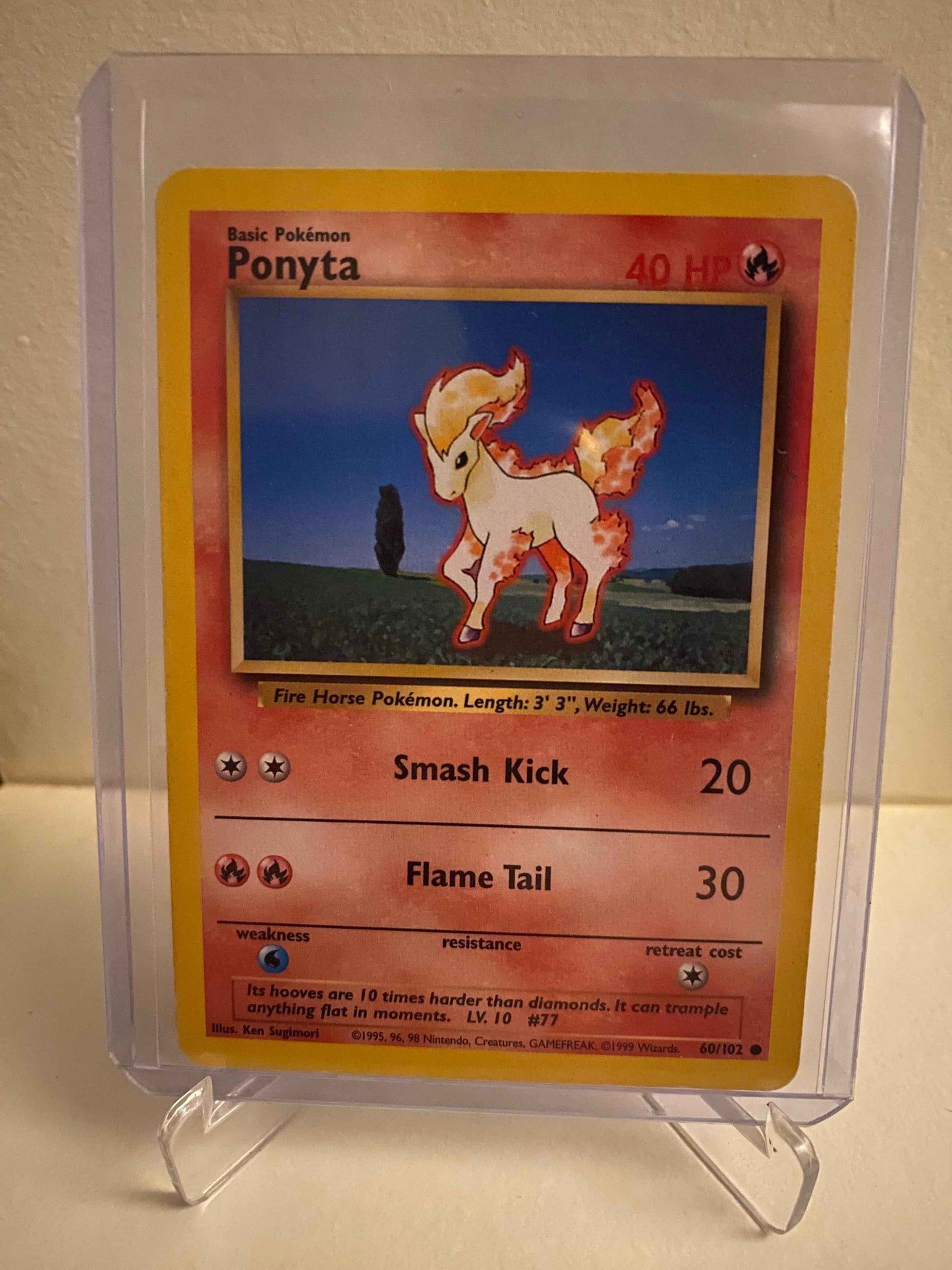 Pokemon kort Base Set - Ponyta (60/102) - Pokedexet