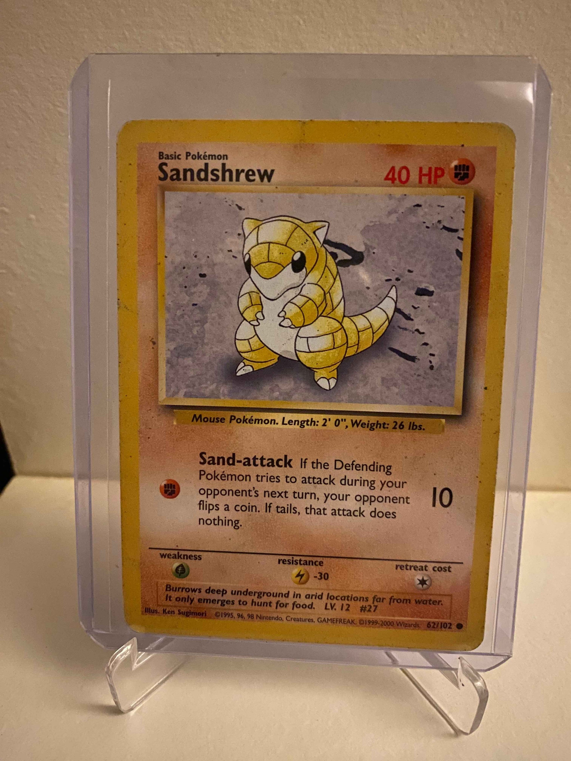 Pokemon kort Base Set - Sandshrew (62/102) - Pokedexet