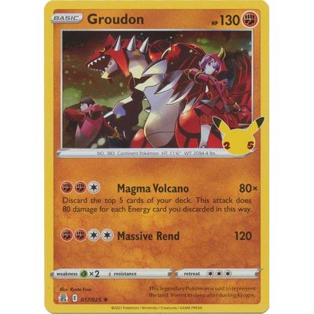 Pokemon kort Celebrations 25 - Groudon Holofoil (17/25) - Pokedexet