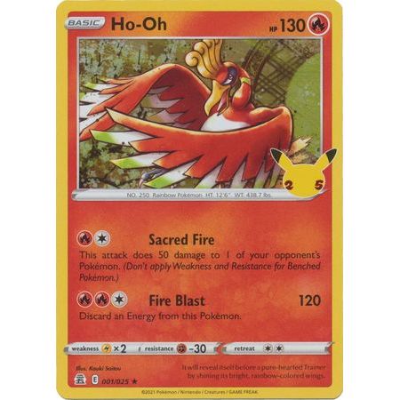 Pokemon kort Celebrations 25 - Ho-Oh Holofoil (1/25) - Pokedexet