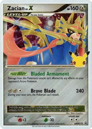 Pokemon Celebrations 25 Promo Kort Zacian X (135)