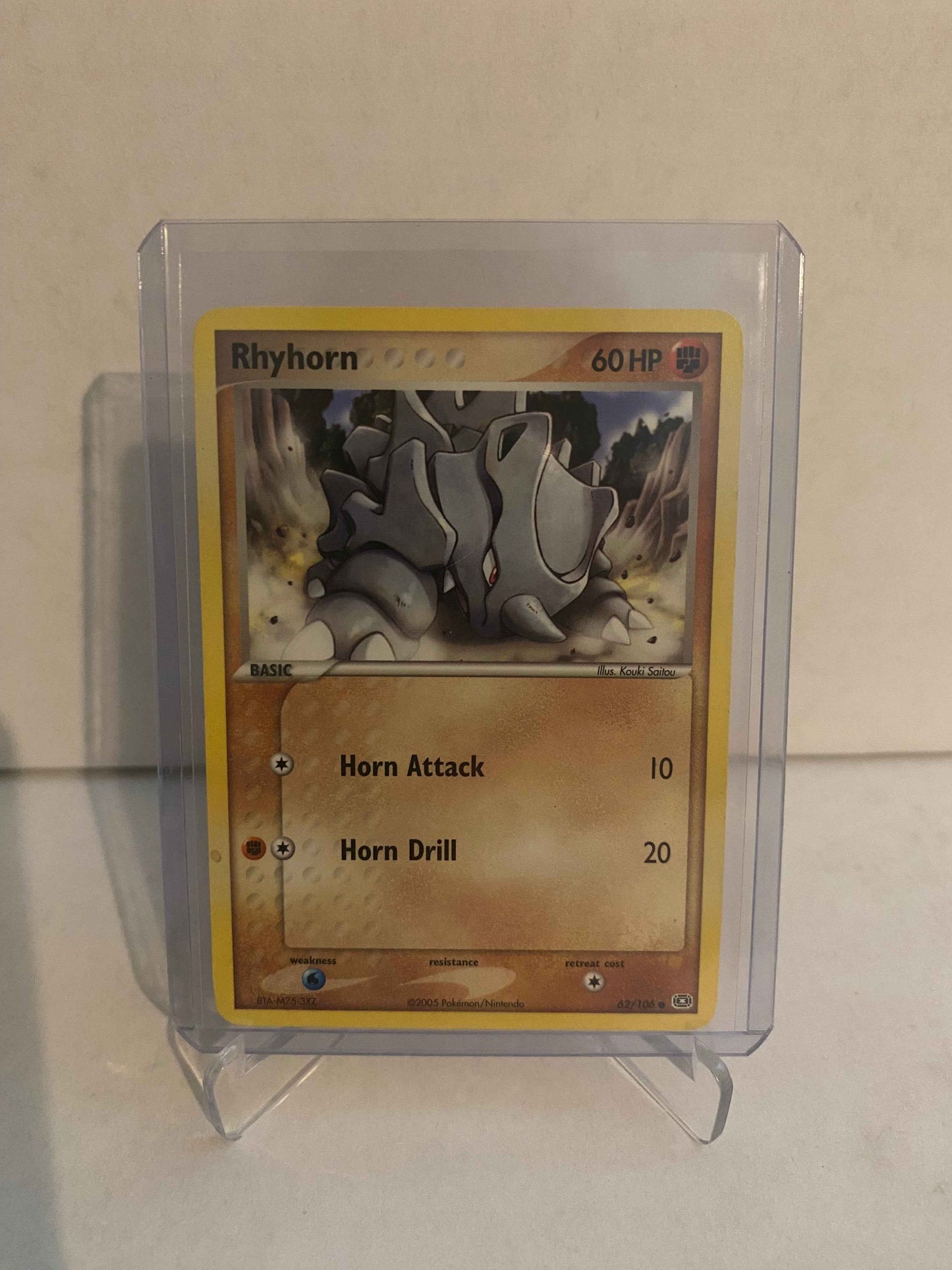 Pokemon kort EX Emerald - Rhyhorn (62/106) - Pokedexet