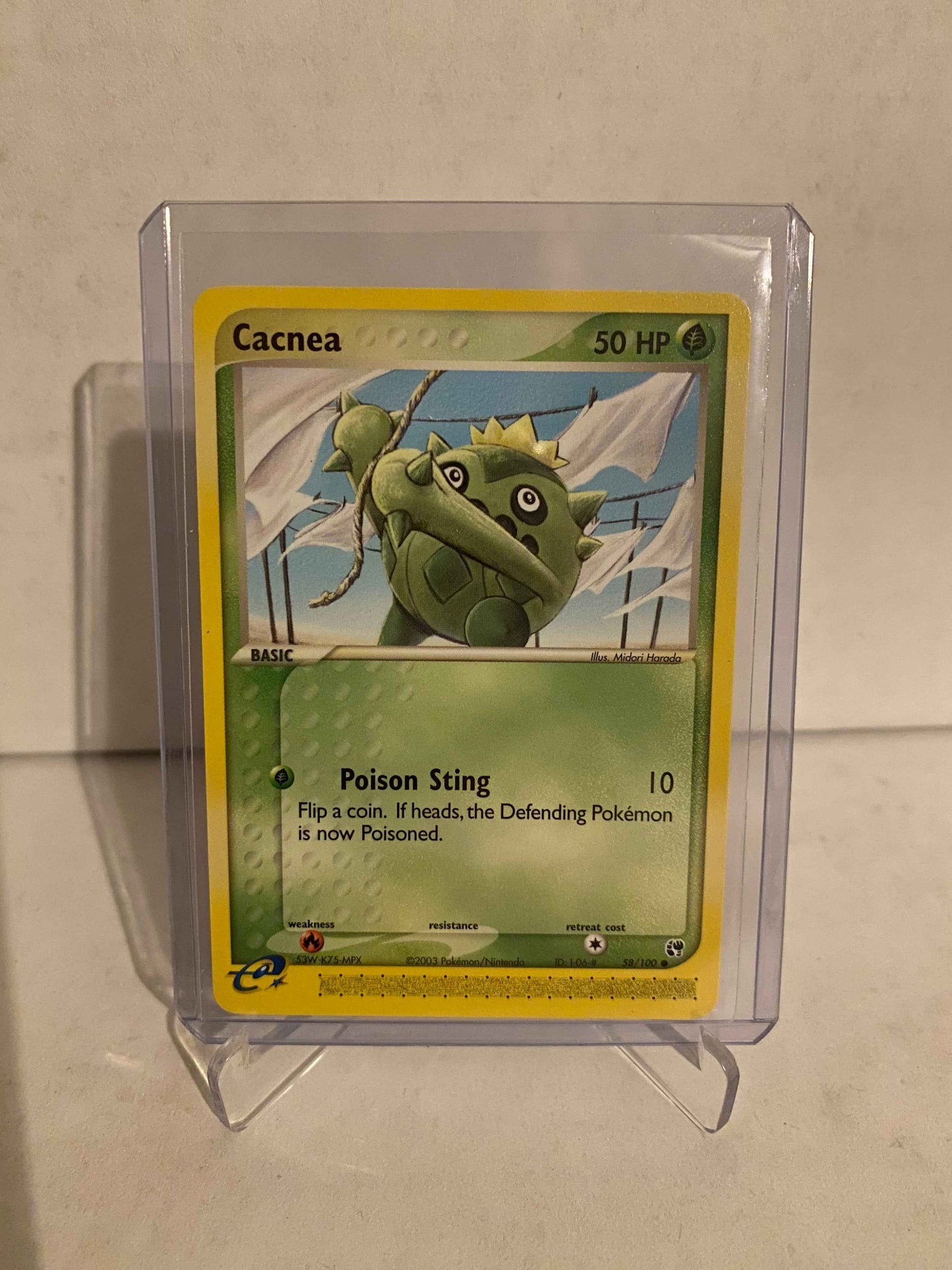 Pokemon kort EX Sandstorm - Cacnea (58/100) - Pokedexet