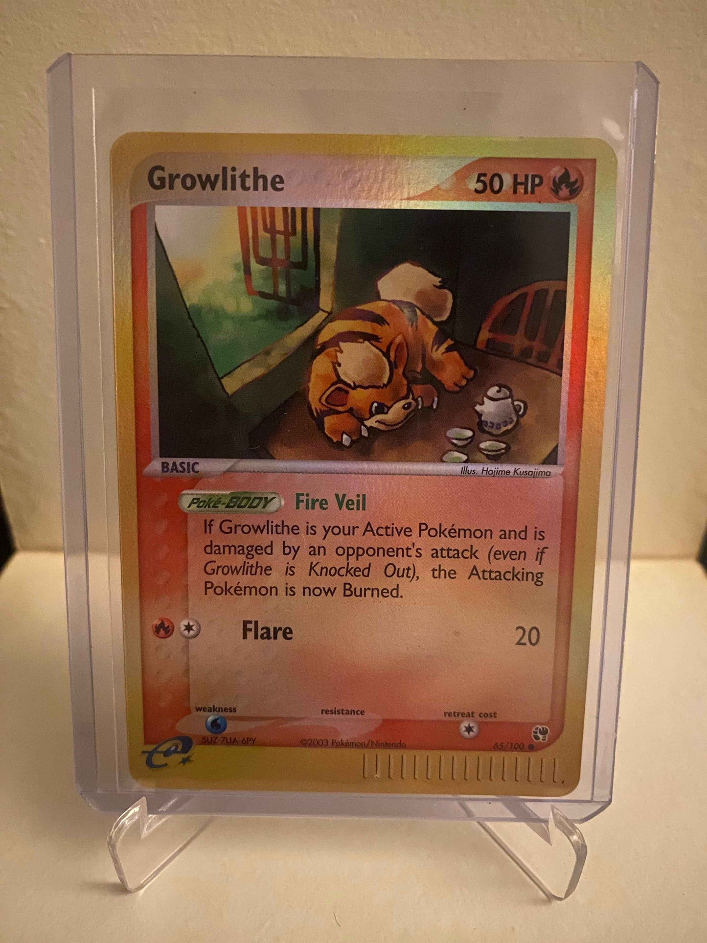 Pokemon kort EX Sandstorm - Growlithe Reverse Holofoil (65/100) - Pokedexet