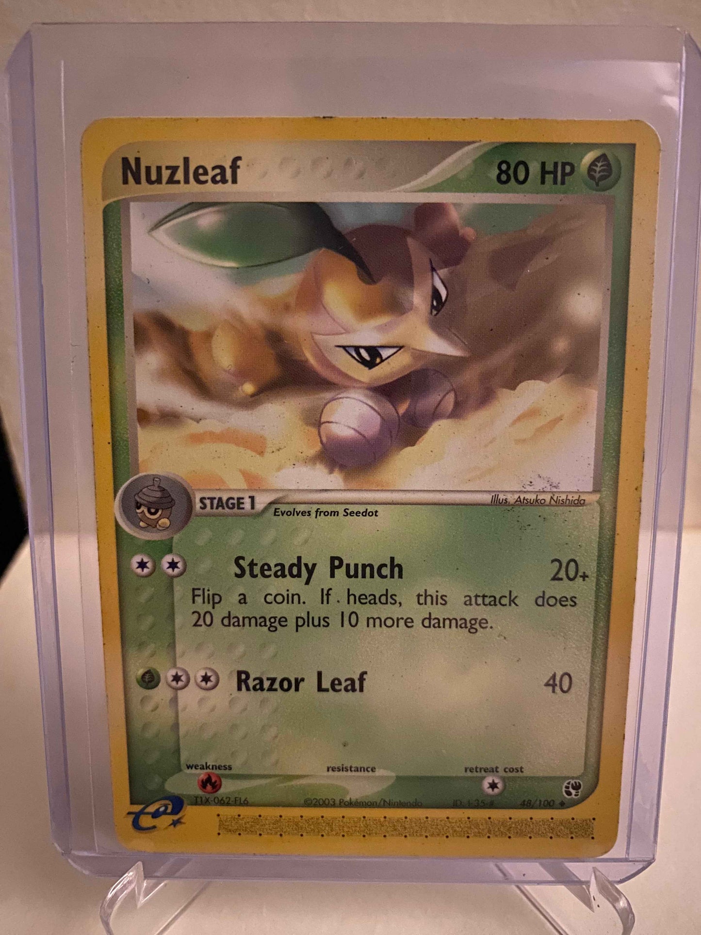 Pokemon kort EX Sandstorm - Nuzleaf (48/100) - Pokedexet