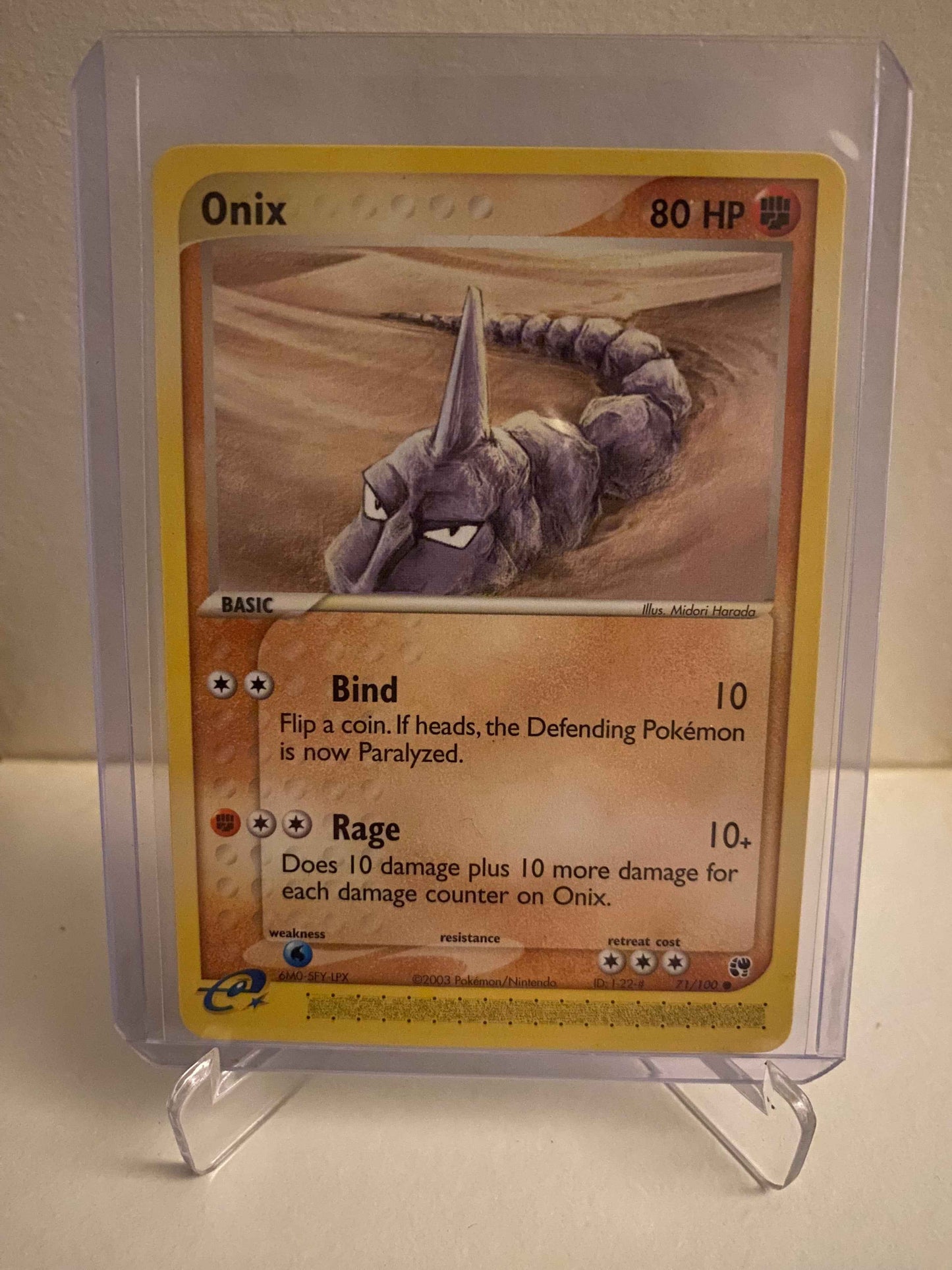 Pokemon kort EX Sandstorm - Onix (71/100) - Pokedexet