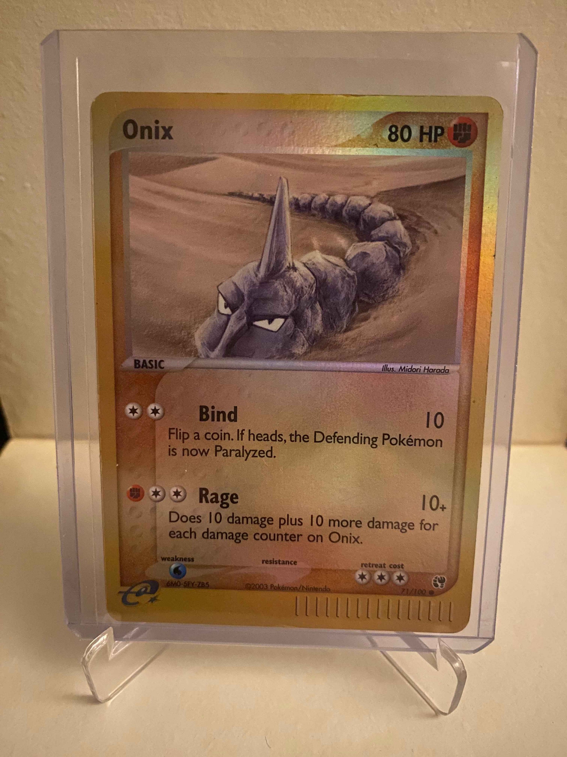 Pokemon kort EX Sandstorm - Onix Reverse Holofoil (71/100) - Pokedexet