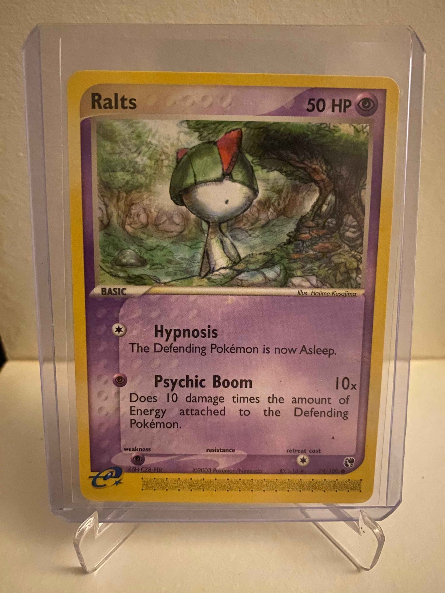 Pokemon kort EX Sandstorm - Ralts (74/100) - Pokedexet
