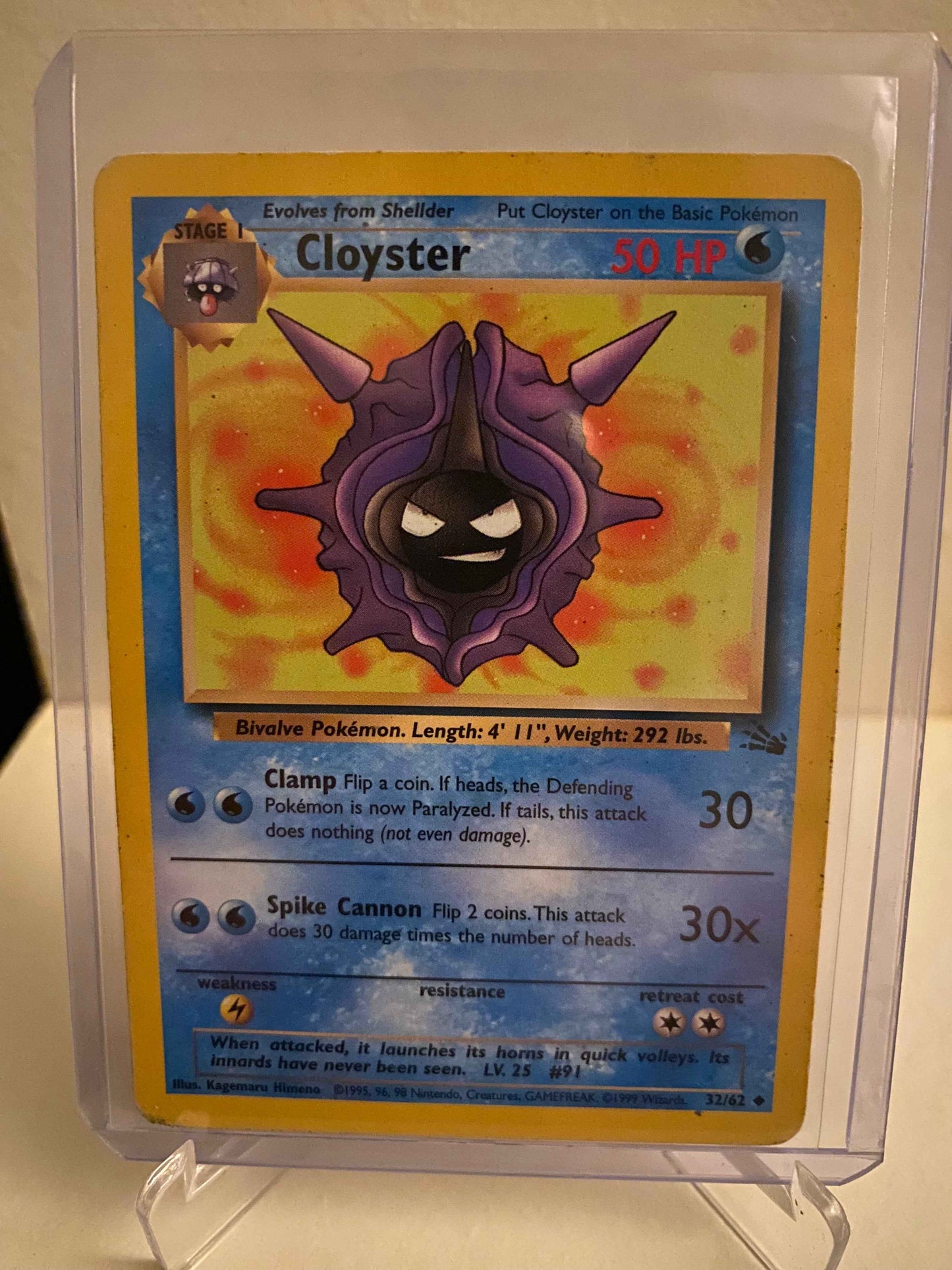 Pokemon kort Fossil - Cloyster (32/62) - Pokedexet