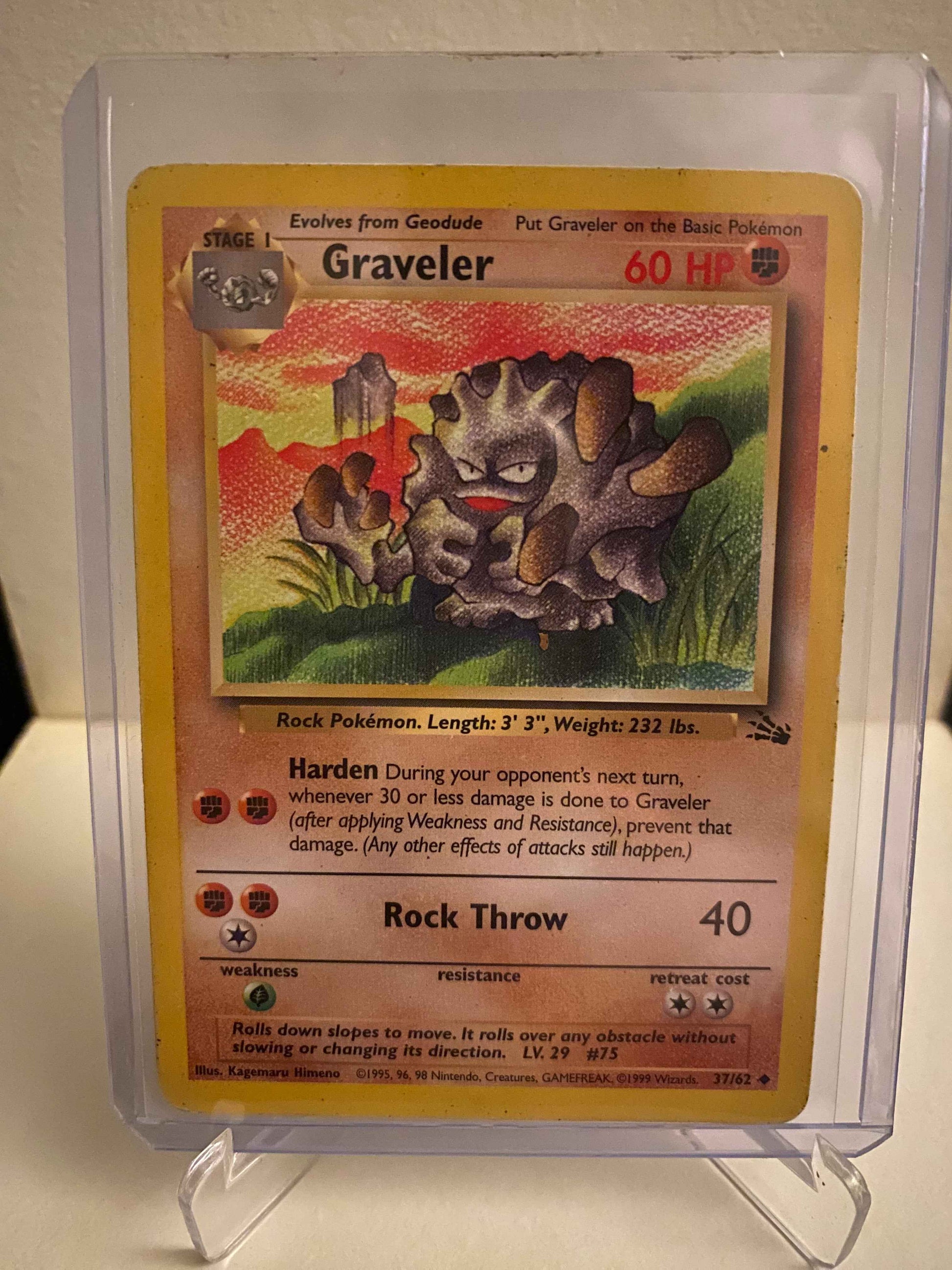 Pokemon kort Fossil - Graveler (37/62) - Pokedexet