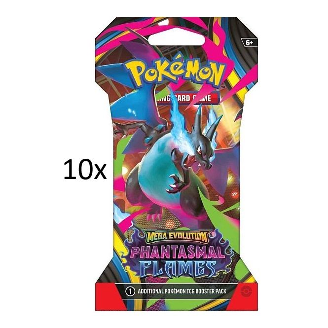 10x Pokemon Sleeved Booster Packs - Mega Evolution Phantasmal Flames - Pokedexet