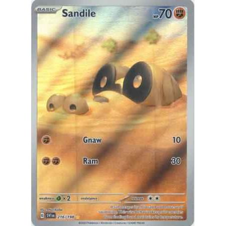 Pokemon kort Scarlet & Violet Base Set - Sandile Art Rare (216/198) - Pokedexet