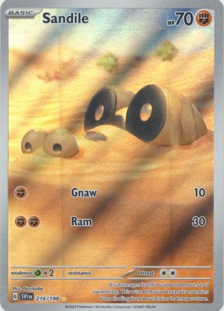 Pokemon Scarlet & Violet Base Set Sandile Art Rare (216/198)