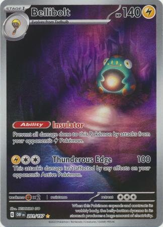 Pokemon Scarlet & Violet Obsidian Flames Bellibolt Art Rare (201/197)