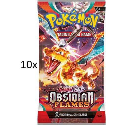 10x Pokemon Booster Packs - Scarlet & Violet Obsidian Flames - Pokedexet
