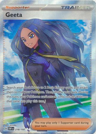 Pokemon Scarlet & Violet Obsidian Flames Geeta Full Art (218/197)