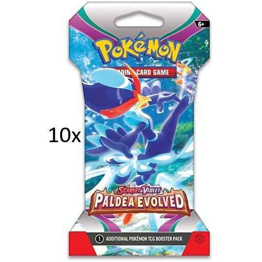 10x Pokemon Sleeved Booster Packs - Scarlet & Violet Paldea Evolved - Pokedexet