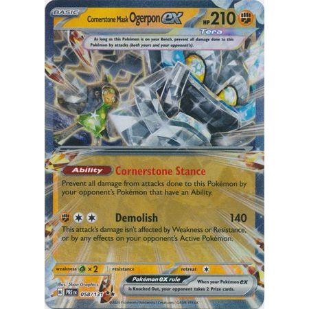 Pokemon kort Scarlet & Violet Prismatic Evolutions - Cornerstone Mask Ogerpon ex (58/131) - Pokedexet