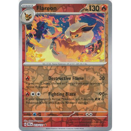 Pokemon kort Scarlet & Violet Prismatic Evolutions - Flareon Reverse Holofoil (13/131) - Pokedexet