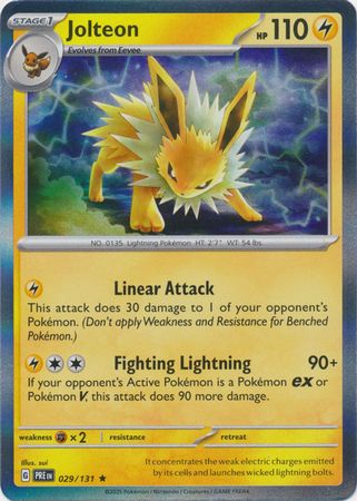 Pokemon Scarlet & Violet Prismatic Evolutions Jolteon Holofoil (29/131)