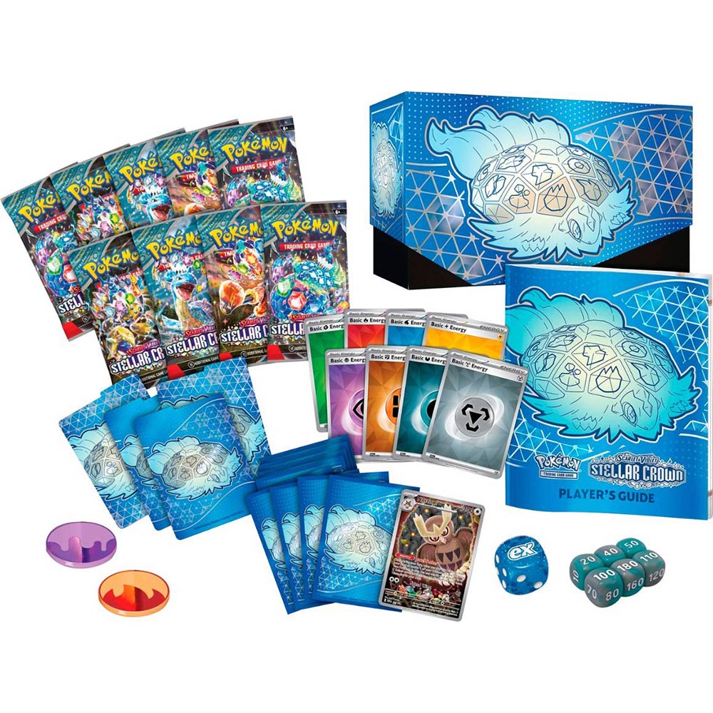 Pokemon Scarlet & Violet Stellar Crown Elite Trainer Box indhold