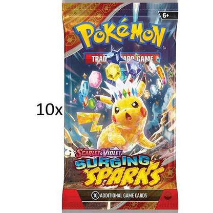 10x Pokemon Booster Packs - Scarlet & Violet Surging Sparks - Pokedexet