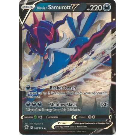 Pokemon kort Sword & Shield Astral Radiance - Hisuian Samurott V (101/189) - Pokedexet