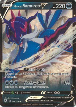 Pokemon Sword & Shield Astral Radiance Hisuian Samurott V (101/189)
