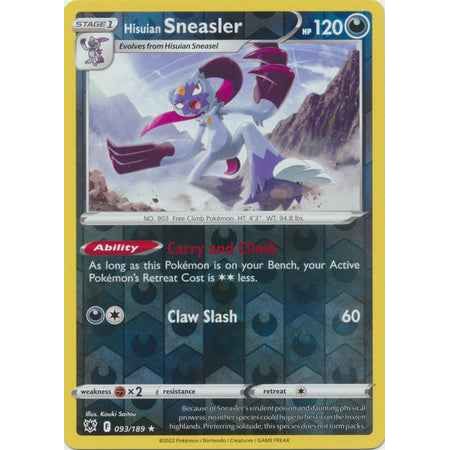 Pokemon kort Sword & Shield Astral Radiance - Hisuian Sneasler Reverse Holofoil (93/189) - Pokedexet