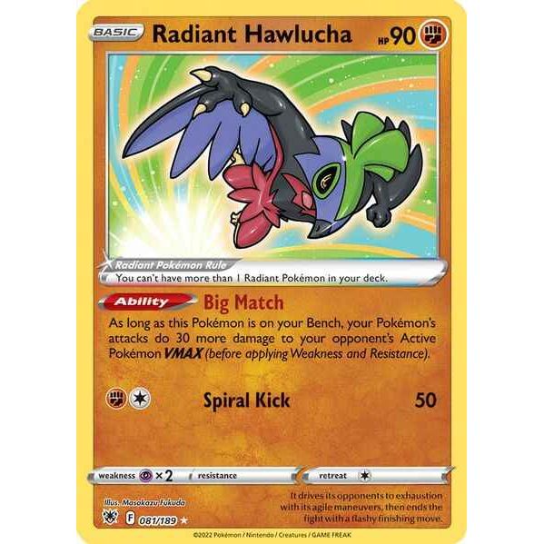Pokemon kort Sword & Shield Astral Radiance - Radiant Hawlucha (81/189) - Pokedexet
