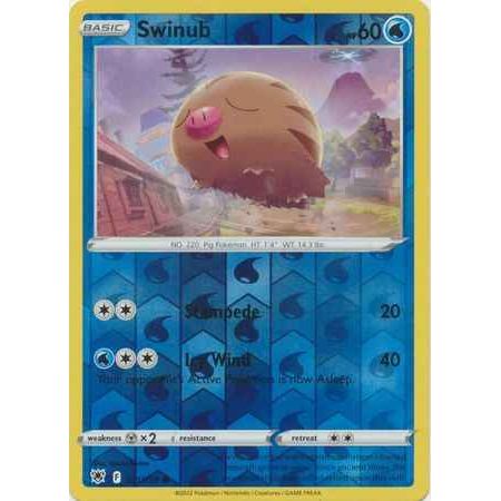 Pokemon kort Sword & Shield Astral Radiance - Swinub Reverse Holofoil (31/189) - Pokedexet